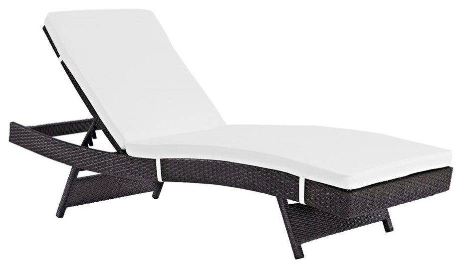 Modway Peer outdoor Patio Chaise, Espresso/White