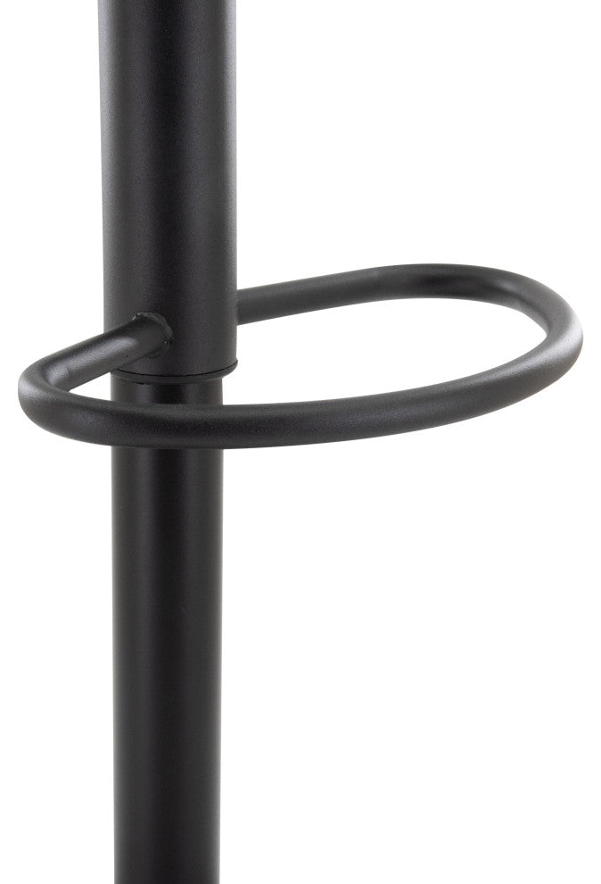 LeisureMod Tilbury Modern Adjustable Bar Stool With Footrest & 360-Degree Swivel