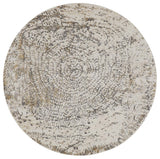 Weave & Wander Frida Silver/Ivory 7'9"x7'9" Round Power Loomed Area Rug