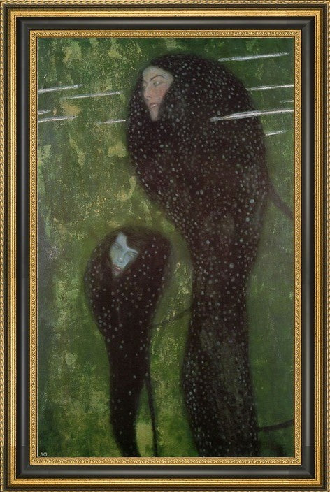 Gustav Klimt Mermaids Framed Premium Canvas Print, 16"x24"