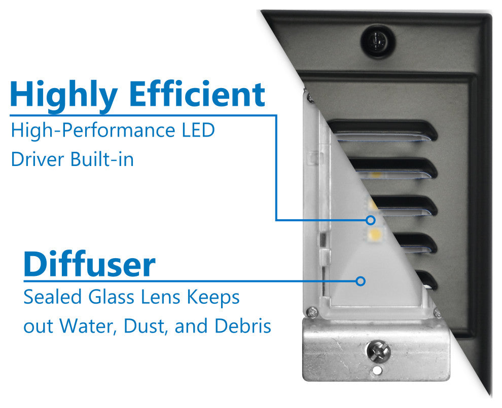 LED Step Light, Black, Vertical