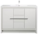 Freestanding Bath Vanity Set, HG-White, Integrated Solid Surface Sink, 48"