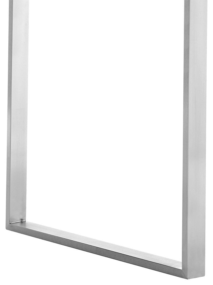 Fenton Rectangular 71" Dining Table, Charcoal Top and Brushed Stainless Steel