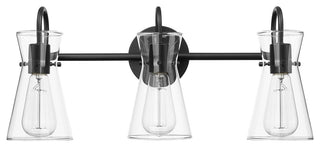 3 Light 22 in. Matte Black Vanity Light