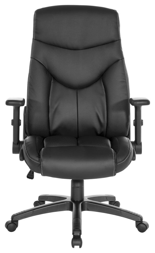 Executive High Back Black Bonded Leather Office Chair