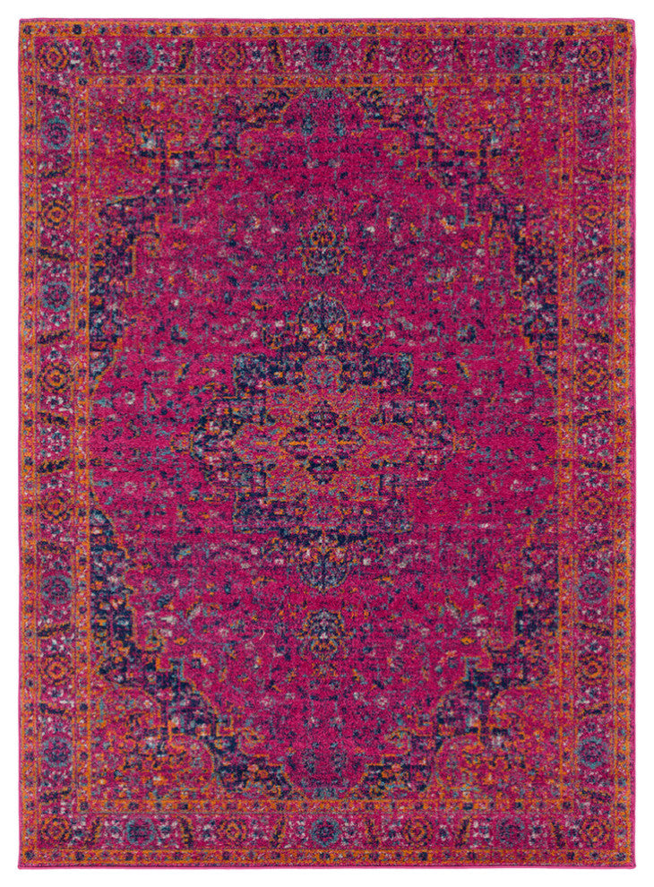 Harput Traditional Garnet, Burnt Orange Area Rug, 2'7"x7'3"