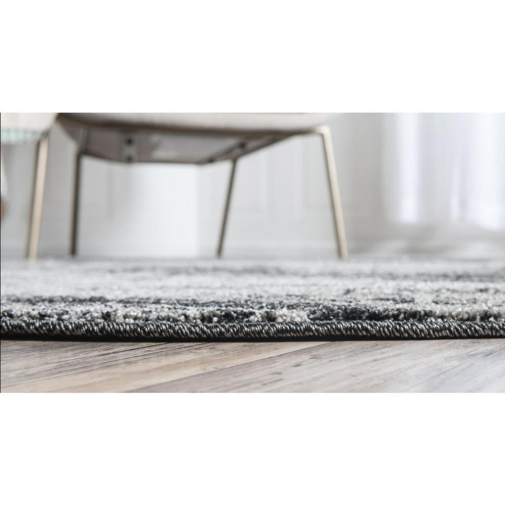 Rug Unique Loom Del Mar Dark Gray Round 3' 3 x 3' 3