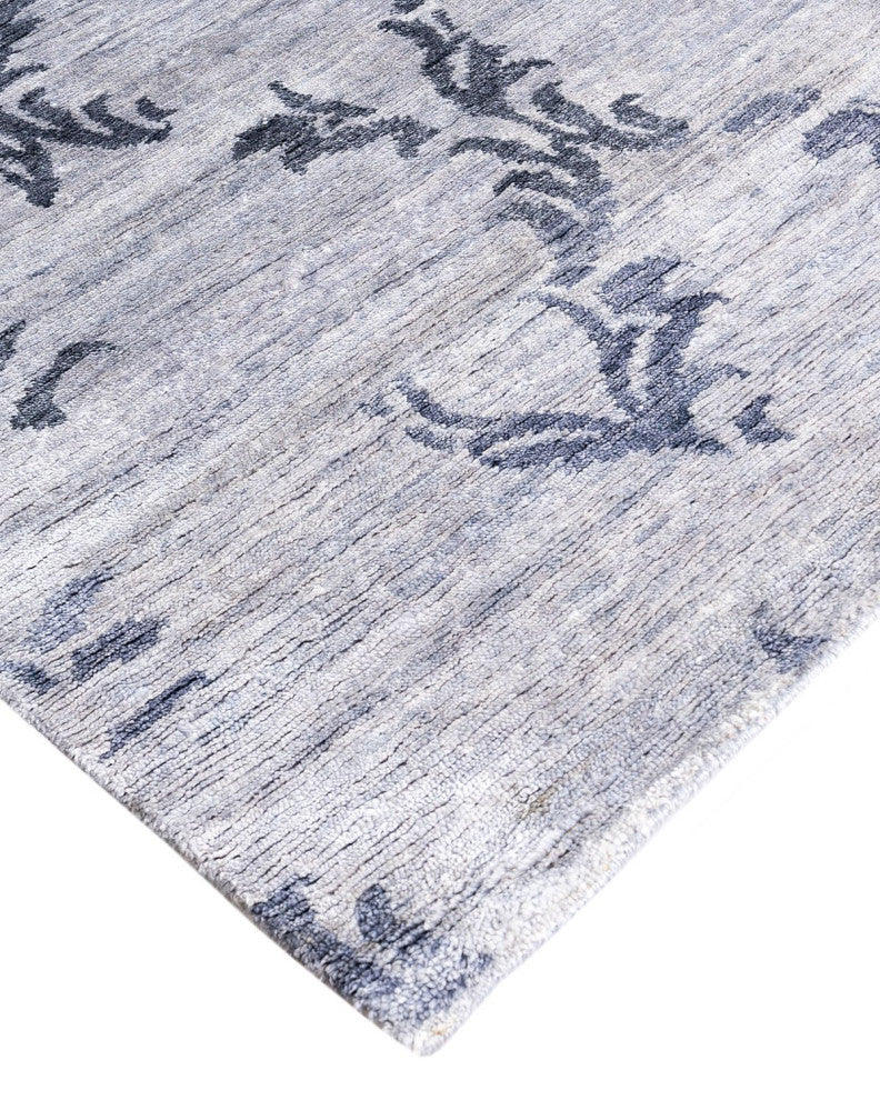 Modern, One-of-a-Kind Hand-Knotted Area Rug - Gray, 9' 0" x 11' 9"
