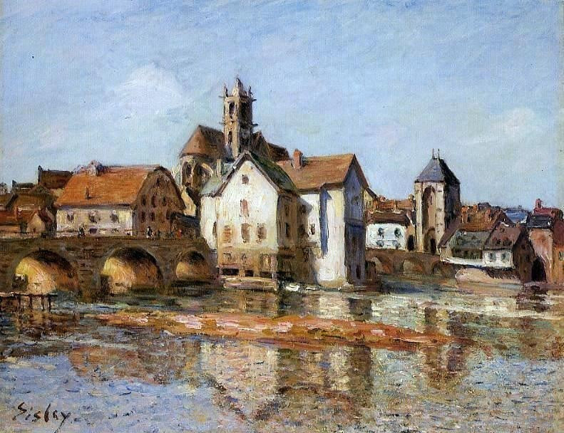 Alfred Sisley The Moret Bridge, 21"x28" Wall Decal