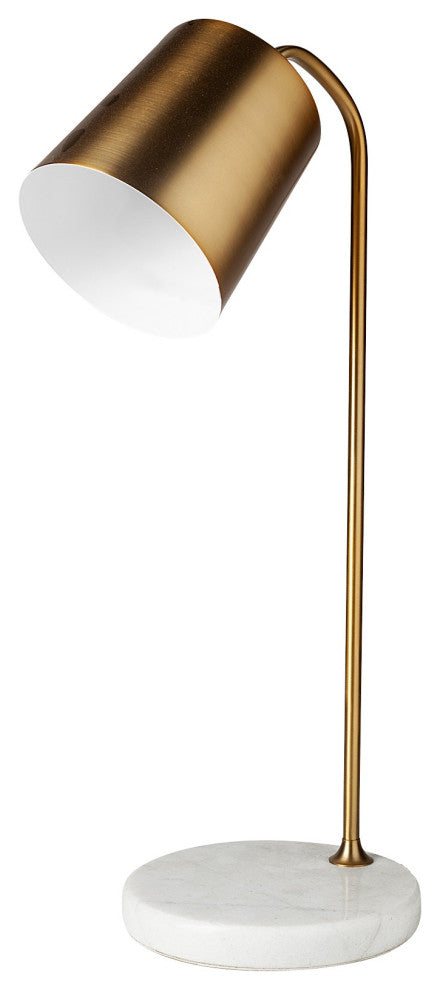 Gold Metallic Desk or Table Lamp With Marble Base