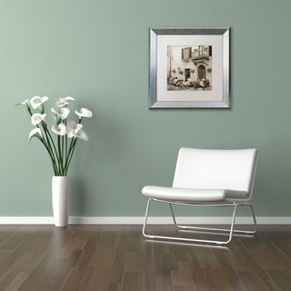 Alan Blaustein 'Tuscany Caffe VI' Art, Silver Frame, White Mat, 11x11