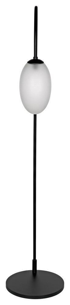 Swan Floor Lamp, Black Steel