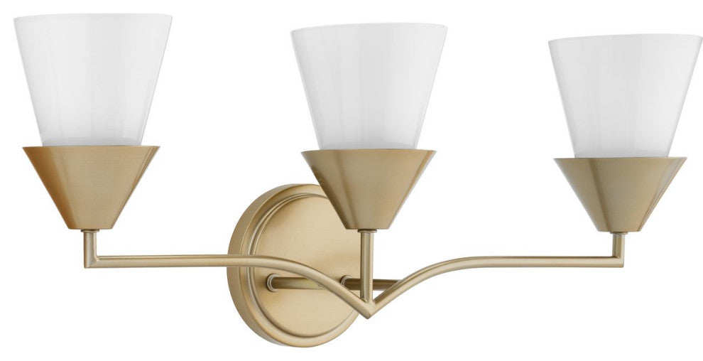Pinellas Collection Three-Light Contemporary Vanity Light, Soft Gold