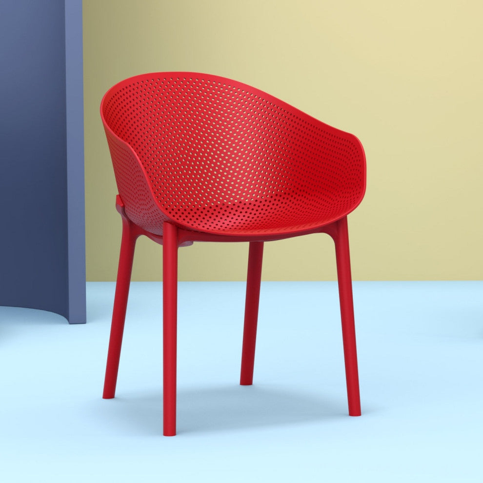Compamia Sky Outdoor Dining Chair, Set of 2, Red