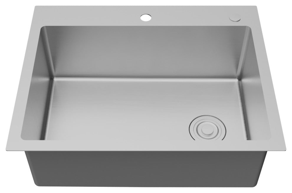 Karran Fusion Top Mount 28-in x 22-in Stainless Steel Single Bowl Kitchen Sink
