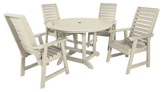 Weatherly 5-Piece Round Dining Set, Whitewash
