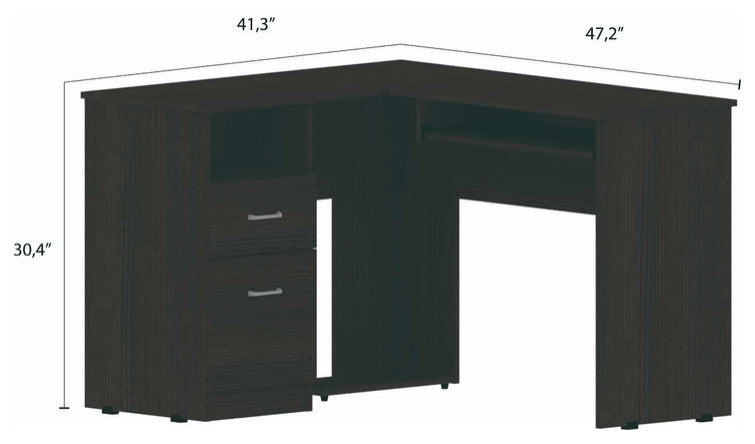 Thorpe Black L Shaped Computer Desk