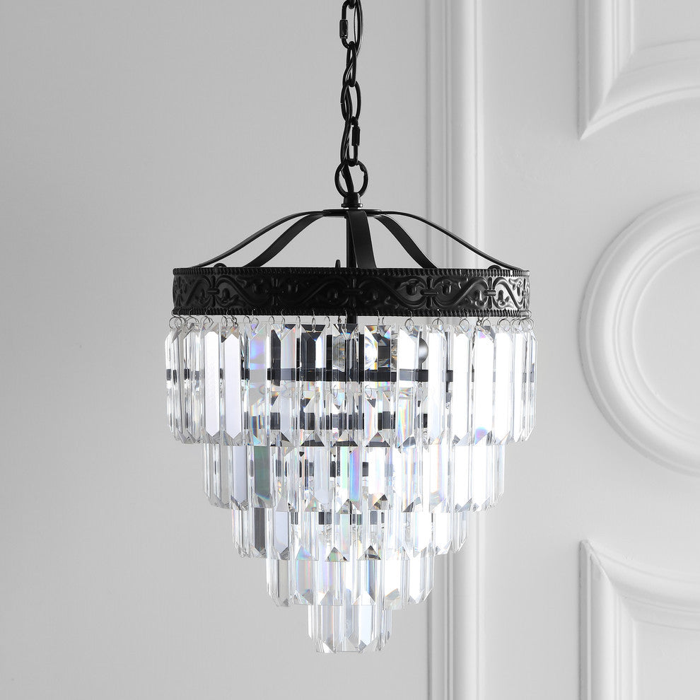 Wyatt 2-Light Crystal LED Chandelier, Bronze / Clear, Width: 12"