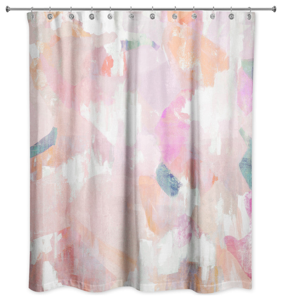 Funky Blush Abstract 71x74 Shower Curtain