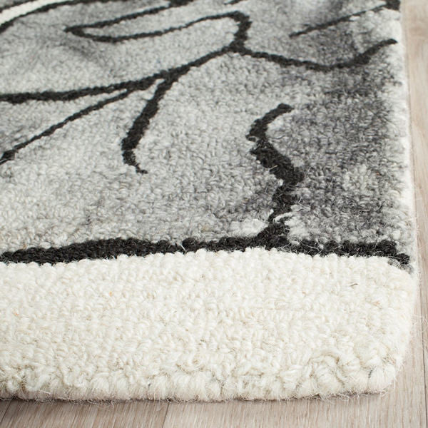 Safavieh Dip Dye Ddy683C Floral Rug, Ivory/Light Grey, 2'3" X 8'0"