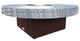 Circular Fire Pit Table, 48 D, Natural Gas, Brushed Aluminum Top, Dark Cherry