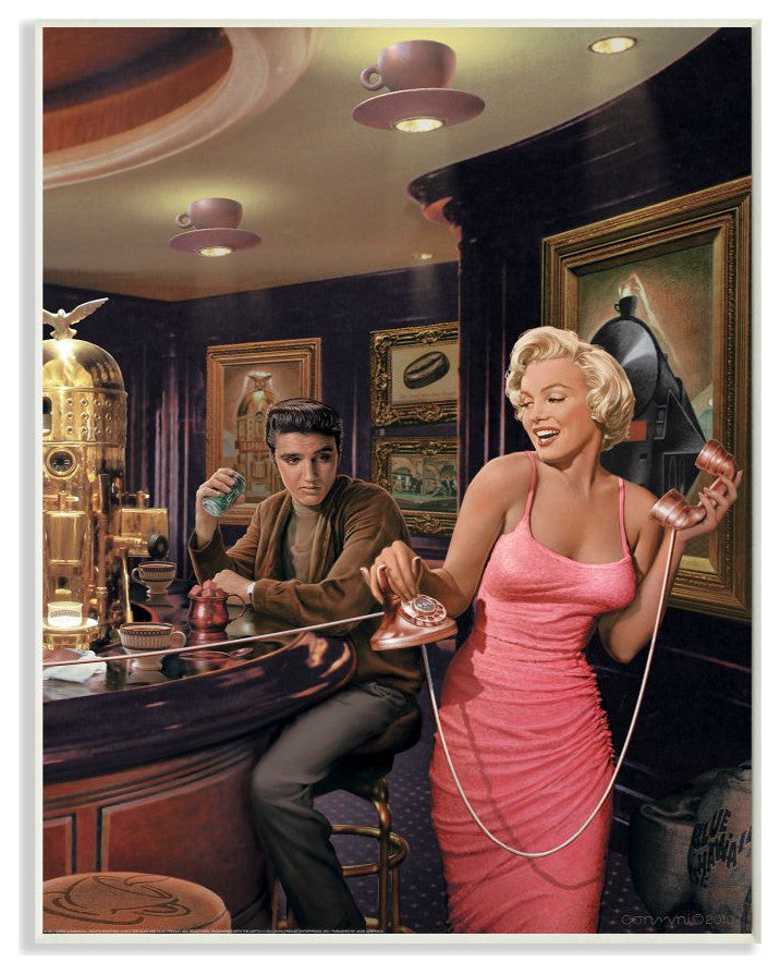 Stupell Industries Coffee Shop Phone Call Vintage Hollywood Movie Star, 10 x 15