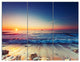Beautiful Sunrise over Blue Sea, Seashore Triptych Canvas Print, 36x28, 3 Panels