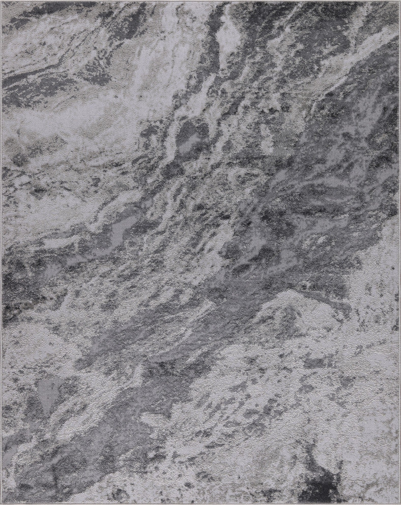 High-Low Hayes Gray/Charcoal Rug, Gray, 10'x14'