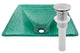 Sauna Glass Vessel Sink and Drain, Brushed Nickel