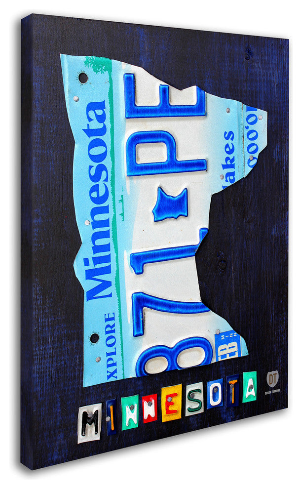 "Minnesota License Plate Map" Canvas Art by Design Turnpike