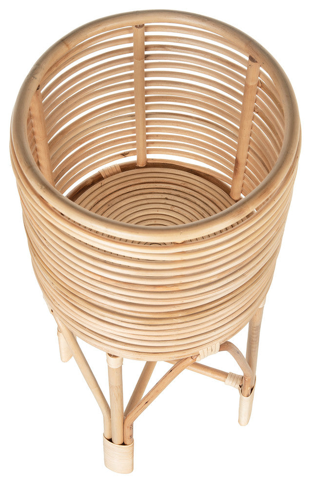 Rattan Indoor Plant Stand Medium, Natural