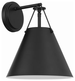 Crystorama Xavier 1 Light Matte Black Task Sconce