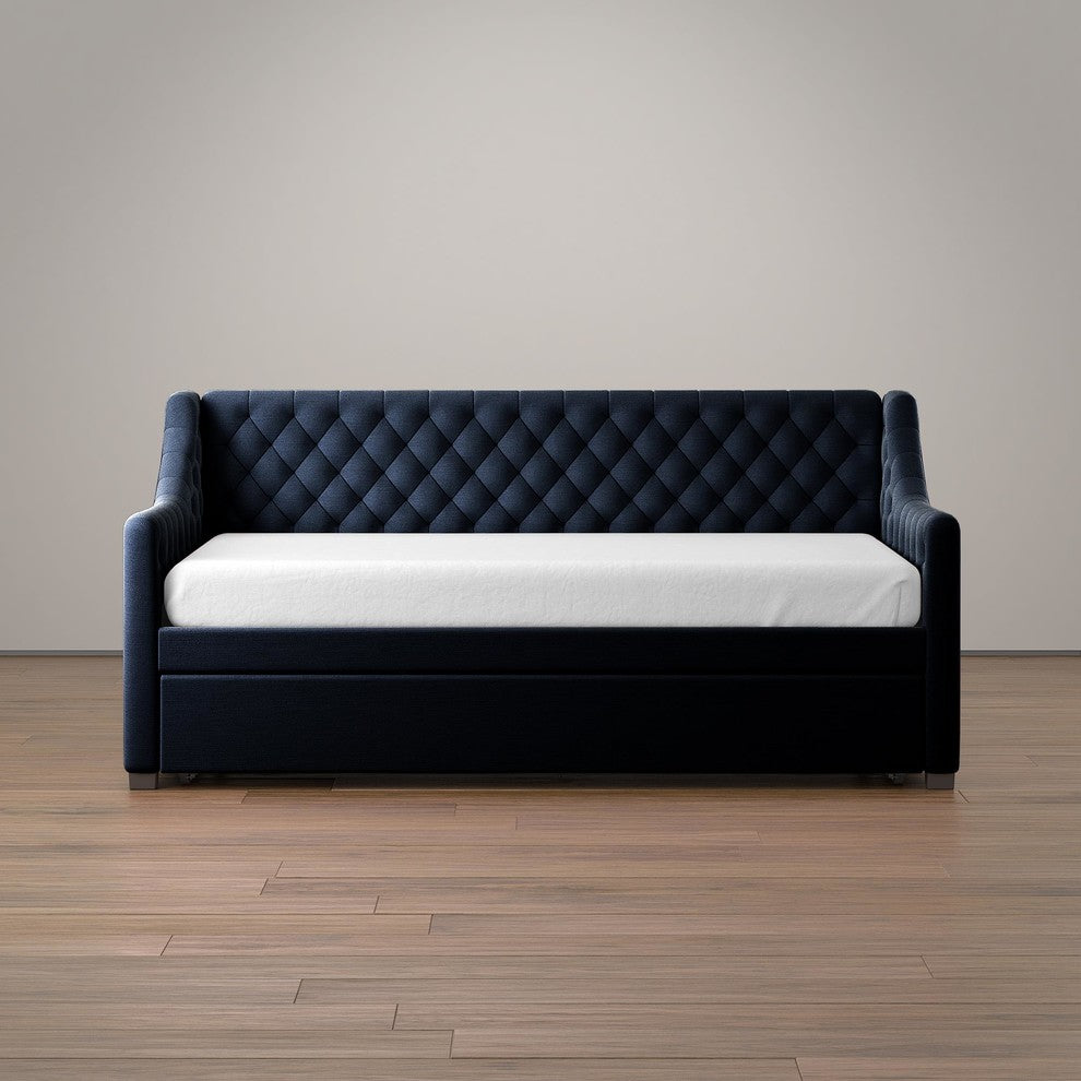 Little Seeds Monarch Hill Ambrosia Twin Daybed and Trundle in Blue Velvet