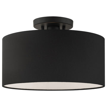 Livex Lighting 45663-04 Bainbridge, 13" 1 Light Semi-Flush Mount, Black