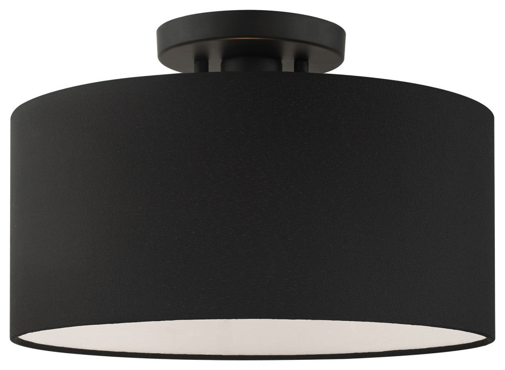 Livex Lighting 45663-04 Bainbridge, 13" 1 Light Semi-Flush Mount, Black