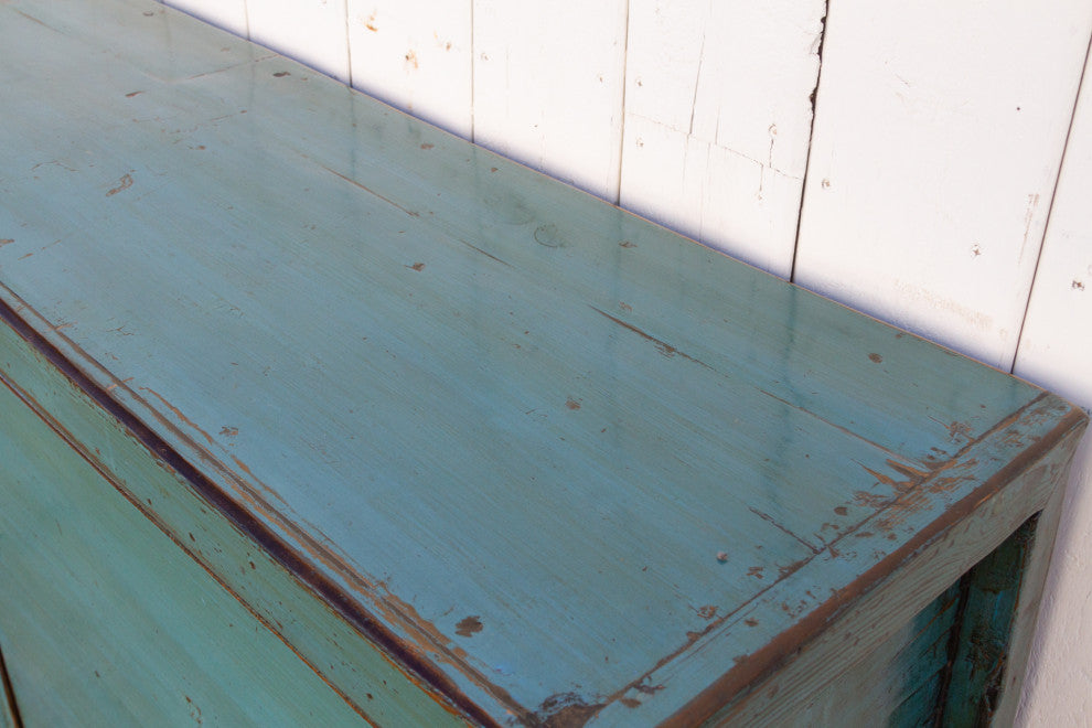 Painted Peacock Blue Buffet Cabinet