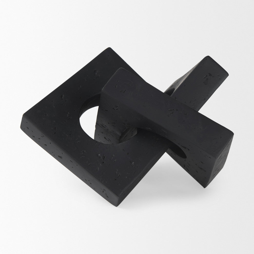 Linx  Small Matte Black Resin Sculpture Decorative Object