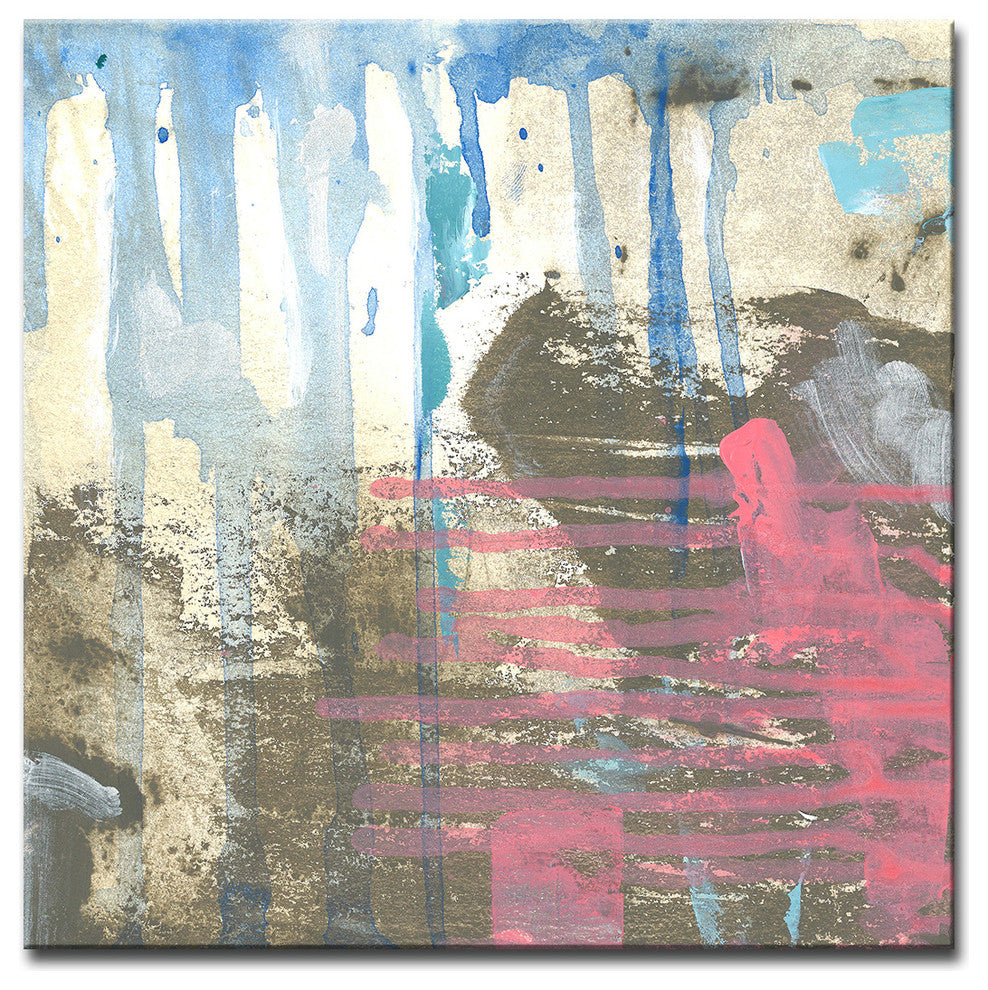 Browns Blues and Pink' Ready2HangArt Canvas by Leslie Owens, 30"x30"