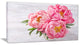 Bunch of Peony Flowers In Vase, Floral Canvas Art Print, 32"x16"