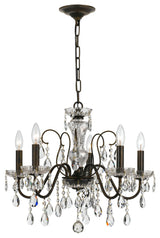 Crystorama Traditional Crystal 5-Light Clear Crystal English Bronze Chandelier, English Bronze