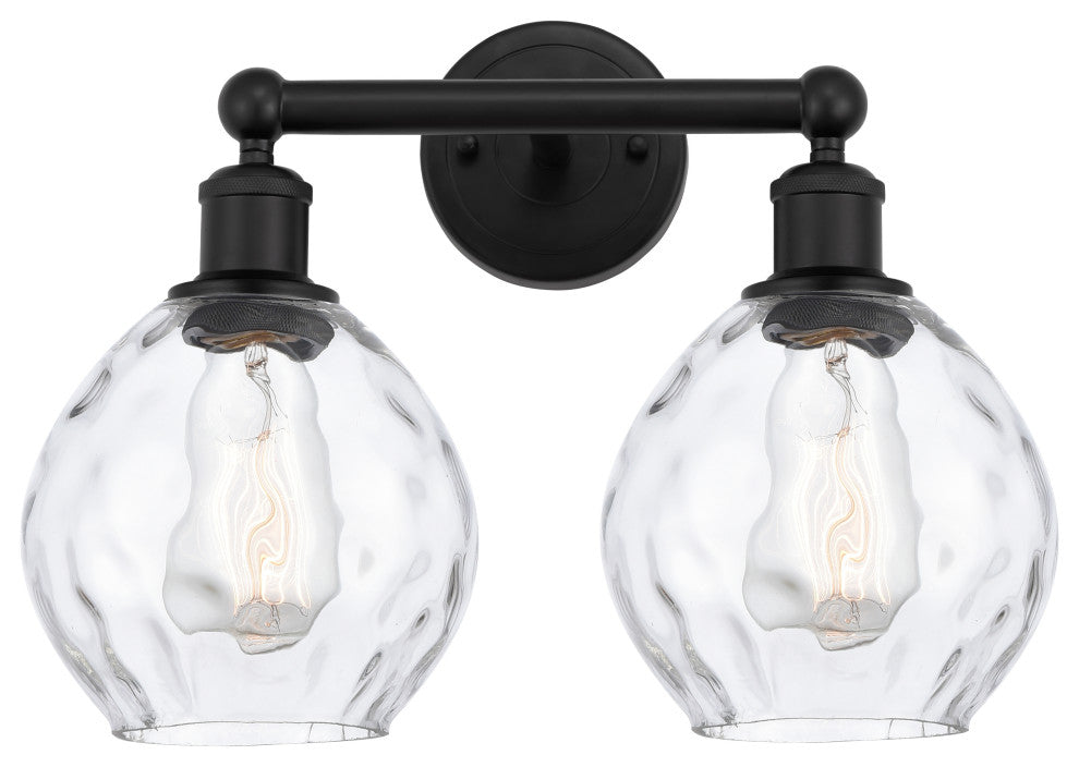 Innovations 616-2W-BK-G362 Waverly 2 Light 15" Bath Vanity Light, Matte Black