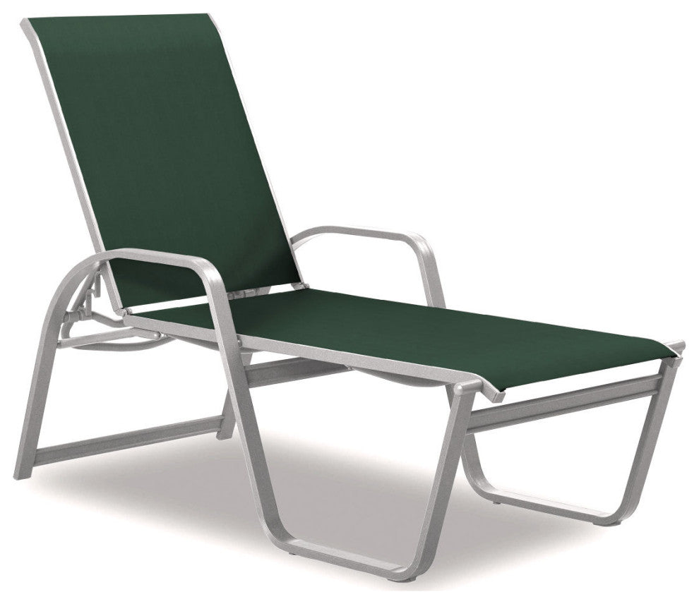 Aruba II 4-Position High Bed Chaise, Textured White, Forest Green