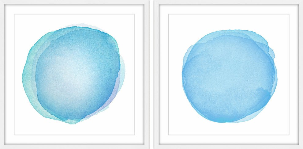Blue Orbs Diptych, 24x12