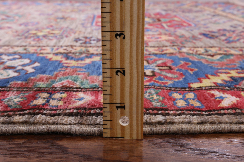 3' 11" X 5' 9" Super Kazak Handmade Wool Rug Q7803