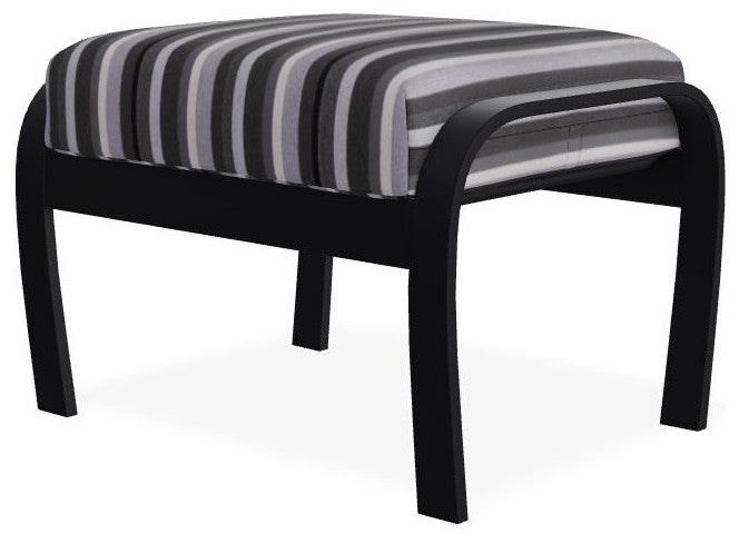 Belle Isle Cushion Outdoor Ottoman, Sensory Granite/Black