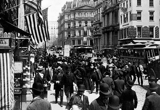 Lower Broadway, New York City - Canvas Poster 20" x 30"