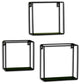 Industrial Chic BoxFloating Shelves, 3 Wall Mounted Pieces