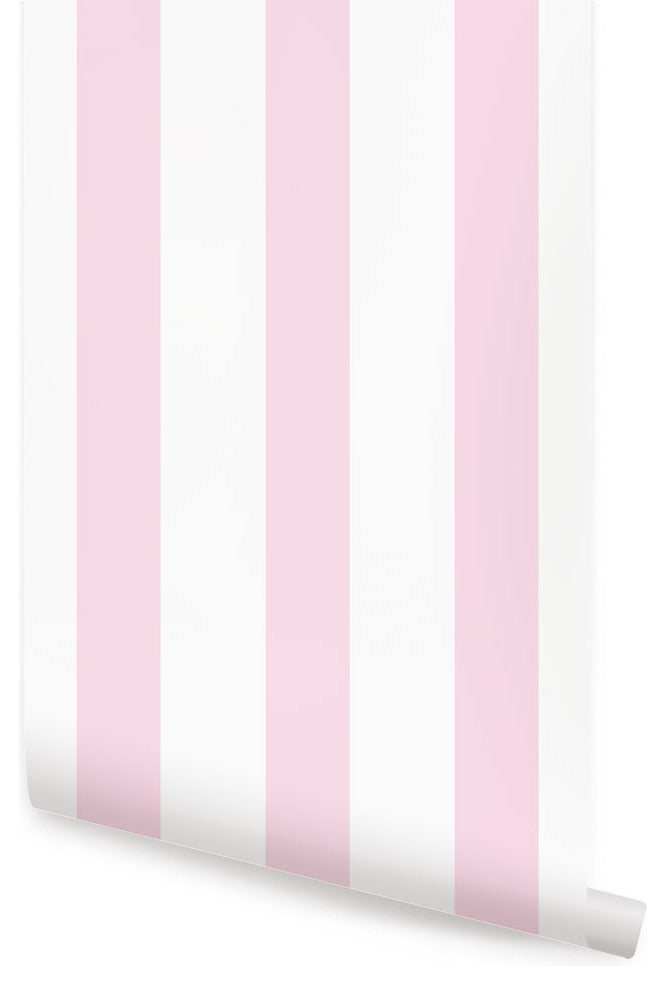Vertical Stripe Peel and Stick Vinyl Wallpaper, Pink, 24"w X 60"h