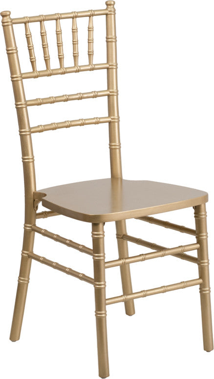 Hercules Series Wood Chiavari Chair, Gold, 15.75"x18"x36.25"