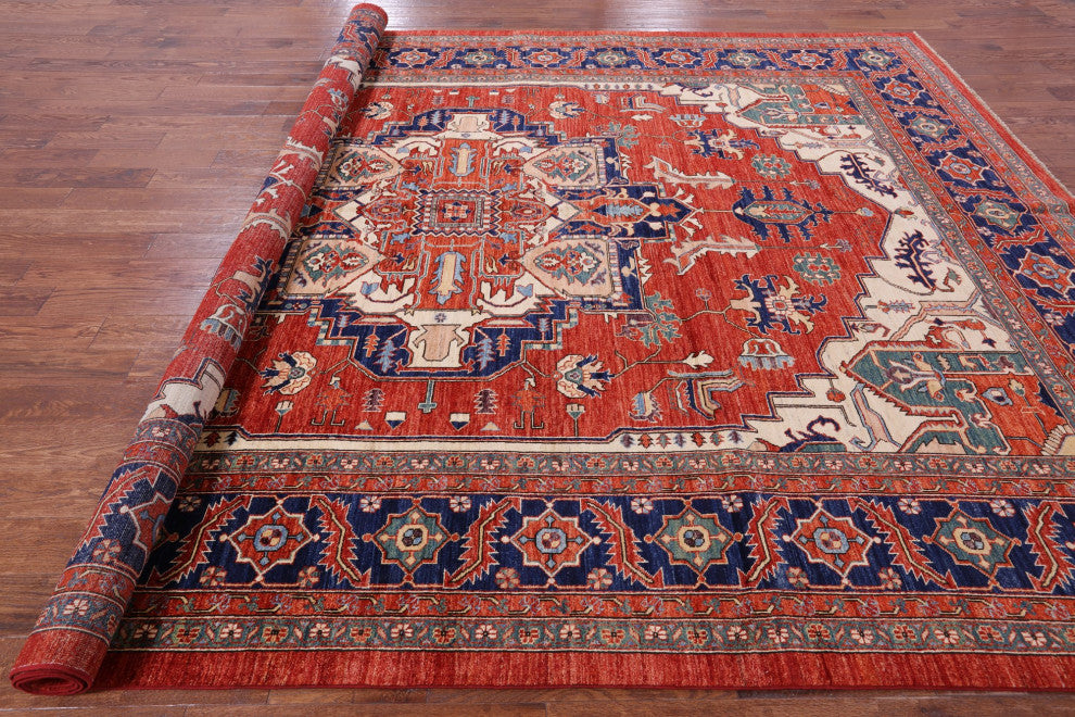 Persian Fine Serapi Hand Knotted Wool Rug 9' 9" X 13' 7" - Q12432